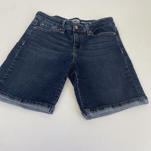 SIGNATURE LEVI STRAUSS & CO 4-27 Waist Straight‎ Women's DENIM JEAN Shorts Blue